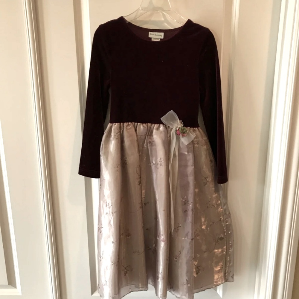 Burgundy velvet dress